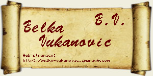 Belka Vukanović vizit kartica
